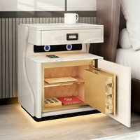 Bedside Table with Hidden Safe, Wireless Charging Station, Modern Nightstand for Bedroom