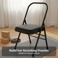 Multi-Functional Iyengar Mind-Body Practice Chair Supports Backbends Iyengar Auxiliary Chair Foldable Mind-Body Practice Inversion Stool Non-Slip Feet for Beginners, Seniors