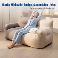 Bean Bag Sofa, Nordic minimalist design, double seat, expanded polystyrene filling, removable cover, ideal for small apartments, bedrooms, balconies, leisure.