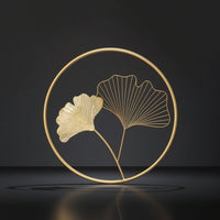 Gold Ginkgo Foliage Decor Openwork Ginkgo Foliage Decor Metallic for Living Room, Bedroom, Entryway