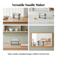 Metal Manual Pasta Maker Compact Hand Crank Pasta Maker for Home Cooks