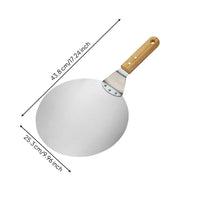 Pizza Peel with Wooden Handle Round Pizza Peel Easy to Clean for Pizzaiolos, Pizzerias