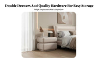 Installationassembly-zero-assembly 2-Drawer Upholstered End Table Light Luxury aesthetic Multi-Drawer Nightstand Modern Design Bedside Cabinet Easy to Assemble for Homeowners, Apartment Dwellers, College Students, Guest Room, Entryway, Closet