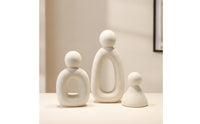 3 Pieces Resin Family Figurines Sculptural Decorative Highlight Sculpture Contemporary Abstract Figurines for Art Lovers, Bookshelf, Tabletop