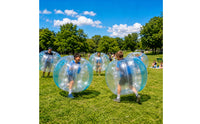 Inflatable Ball Colored Panels Transparent Sphere Internal Straps Outdoor Toy for Collision Play