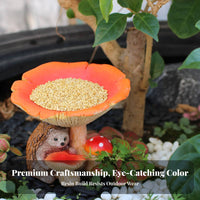 Hedgehog Bird Feeder Statue Weather Resistant Hedgehog Bird Feeder for Patio