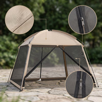 Silver-Coated Dome-Style Tent Shelter Oxford Material Dome Canopy Tent Water-Resistant