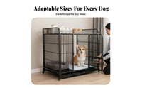 Easy to Clean Dog enclosure with Toilet reliable-lock Pet Crate sturdy Duty pet Enclosure Removable Divider for New Puppy Owners, Kennel professionals, Indoors, Living Room, Breeding Facility, Grooming Salon