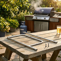 Gas Grill Burner Assembly Perforated Stainless Steel Grill Burner Uniform Heat Distribution Outdoor Cooking Gear