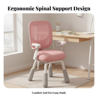 Back Support Height Adjustable Learning Chair Stable Frame Adjustable children's Study Chair Padded Cushion Breathable Mesh for Students, Girls, Teenagers, Home, School, Bedroom, Playroom