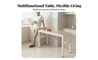 Foldable Fold-up Computer Table Space-Saving Collapsible Desk Minimalist Design Household Furniture Multi-Functional for Apartment Dwellers, Students, Home Office Workers, Small Areas, Dorm Room, Kitchen, Bedroom
