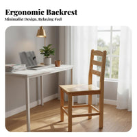 Ladder Rear Chair Mortise and Tenon Joinery Wooden Seat Sturdy Construction Safeguarding Floor Glides for Students, Bedroom