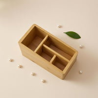 Desktop Organizer Box Wood Grain Bamboo Storage Box Small Items Bamboo Desk Drawer Organizer