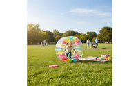 Big Size Inflatable Water Roller Portable Inflatable Rolling Wheel Easy to Inflate Pool Hamster Wheel Thick PVC for Children, Lawn