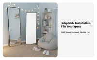 Modern Minimalist Design Floor Standing Mirror Versatile Placement without Cost Standing Full Body Mirror HD Reflection Home Decor Crystal-Clear for Fashion Enthusiasts, Homeowners, Dormitory, Living Room, Entryway, Cloakroom