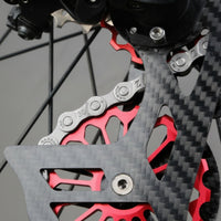 Carbon-Fiber Derailleur Cage with Pulley Wheels Sleek-Profile Derailleur Cage Compact Cycle Pulley Wheel Lightweight for Road Bikers, Cyclists, Drivetrain Upgrade