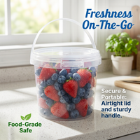 3L Storage Container with Lid and Carry Handle, Clear PP Bucket for Household and Garden Use, Multipurpose Storage Bin with Secure Lid