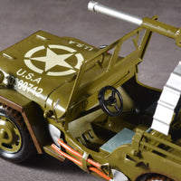 Iron Army Car Ornament Handmade Retro 4x4 Vehicle Sculpture for Man Cave