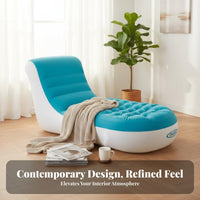 Foldable Inflatable Bean Bag Chair Easy to Inflate Inflatable Bean Bag Soft Flocking Lazy Sofa Long-Lasting for Students, Young Adults, Campers, Outdoor, Camping, Dorm Room, Travel