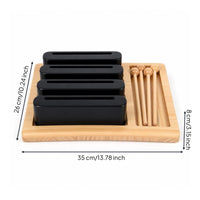 Black Wood Block Percussion Set Natural Acoustic Quality Tray Percussion Instrument Long-Lasting