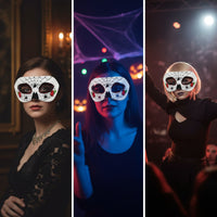 Day of the Dead Masquerade Covering Vivid Sugar Facial Covering Size Fits All for Halloween, Cosplay