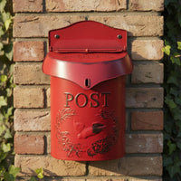 Wall Mount Mailbox Distressed Finish Vintage Wall Mailbox Weather Resistant European Design Post Box for Outdoor, Front Porch, Entryway