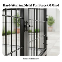 Easy to Clean Heavy-Duty Bar Enclosure Large Space Dog Kennel Rust-Resistant Pet Crate Secure Lock for Chicken Keepers, Breeders, Rabbit Owners, Kennels, Outdoor, Backyard, Balcony