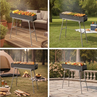 Charcoal Skewer Grill Elevated Grill with Stand Outdoor Portable for Campers, Camping