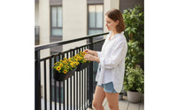 3 Pieces Railing Planter Space Saving Hanging Planter Rectangular Plant Holder for Gardeners, Patio