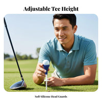 6 Pieces Adjustable Sport Tee Long-Lasting Silicone Head Sport Tee Portable Low Drag for Beginners, Driving Range