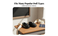 Doll Shoes British Design 1/12 Scale Shoes Effortless to Wear Design Miniature Uniform Loafers for Display, Toy Photography