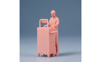Miniature Figure with Equipment Stand Unpainted Automotive Worker Figures Resin Diorama Figure