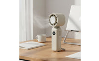 100 Speed Adjustable Mini Foldable Fan LED Digital Display Personal Air Cooler Built-in Carabiner for Office