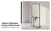 Light-Diffusing Fluted Glass Room Divider Space-Saving Freestanding Glass Partition Lightweight Freestanding Room Partition Rounded Corners for Homeowners, Interior Designers, Office Workers, Entryway, Bedroom, Studio Apartment, Events