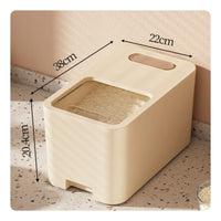 Moisture-Proof Rice Storage Container Sliding Lid Large Capacity Rice Bin Transparent Scale Window for Families, Pantry, Countertop, Cabinet