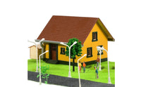 Assembled Miniature House Compact House Model with Pitched Roof Warm Diorama for Hobbyists, Village Scenes
