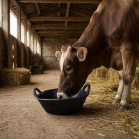 Rubber Feed Basin Loop Handles Oval Feed Tub Open Top Rubber Water Basin for Stable