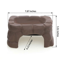 Large Ceramic Turtle Basking Ledge, Multi-Functional Turtle Decor for Hiding and Climbing, Heat-Resistant Porous Stone Cave for Reptiles