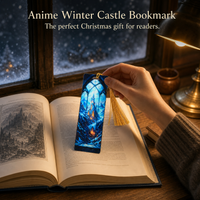 Translucent Christmas Holiday Bookmark with Tassel, Creative Colorful Transparent Student Gift Reading Book Marker