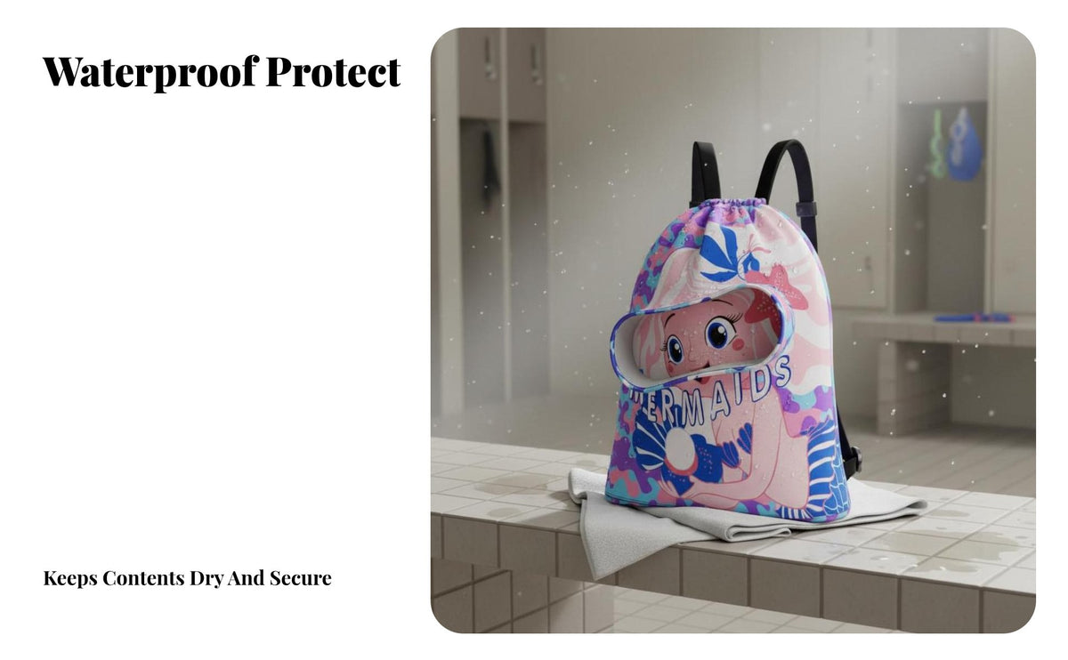 Child S Waterproof Swim Bag Water-Resistant children's Dry Wet Separation Bag Large Capacity Dry Wet Separated Backpack for Children, Swimming, Beach