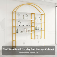 Cosmetic Product Shelving Sturdy & Stable Multi-Layer Display Shelf Luxurious Aura Gold Metal Display Stand for Adults, Bedroom, Living Room, Washroom