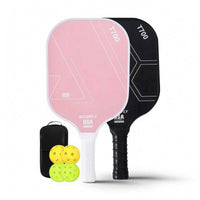 2 Pieces Fiberglass Pickleball Paddle Set with Bag Polypropylene Honeycomb Pickleball Set Long-Lasting Racket Lightweight for Beginners, Adults, Outdoor Games