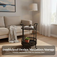 three-tier Rolling mobile storage unit Multi-Functional Side Table Minimalist Design Mobile Storage Furniture for Home Organizers, home-dwellers, Bedroom, Kitchen, Bathroom