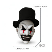 Latex Mask with Top Hat Sculpted Scary Clown Mask Realistic for Adults
