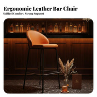 warehouse aesthetic Upholstered Counter Stool with Backrest Light Luxury Design Bar Chair Sturdy Metal Frame Seating Furniture Padded Seat for Cafe Owners, Homeowners, Adults, Restaurant, Bistro, Kitchen Island, Dining Room