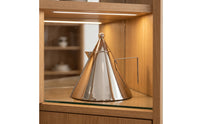 Kettle with Ball Finial Reflective Metal Kettle Figurine Minimalist Ornament for Living Room
