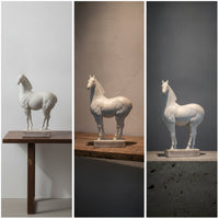 Horse Figurine with Base Weathered Horse Figurine Carved Decor for Decorators, Collectors, Living Room, Mantel