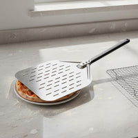 Rust Resistant Perforated Pizza Peel Lightweight and Sturdy Stainless Steel Pizza Paddle Hard-Wearing for Professionals, Bakery