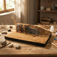 Terrain Model Kit Textured Model Diorama Scenery Material Pack Rugged Miniature Bases for Tabletop Displays