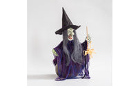 Witch Decoration with Glowing Eyes Halloween Glowing Witch Decoration Prop Animated Sound-Activated for Haunted Houses, Porch